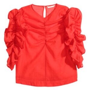 🆕H&M Georgette Red Blouse Medium
